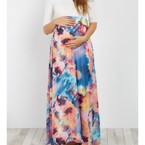Pinkblush Watercolor Maternity Maxi